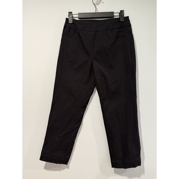 NEW Soft Surroundings Pants PXS Black Straight Capri Stretch Tummy Smoothing - Picture 1 of 7